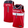 Red Muggsy Bogues Twill Basketball Jersey -Wizards #1 Bogues Twill Jerseys, FREE SHIPPING