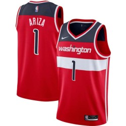 Red Trevor Ariza Twill Basketball Jersey -Wizards #1 Ariza Twill Jerseys, FREE SHIPPING