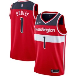 Red Jared Dudley Twill Basketball Jersey -Wizards #1 Dudley Twill Jerseys, FREE SHIPPING
