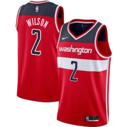 Red Michael Wilson Twill Basketball Jersey -Wizards #2 Wilson Twill Jerseys, FREE SHIPPING