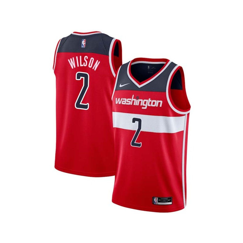 Red Michael Wilson Twill Basketball Jersey -Wizards #2 Wilson Twill Jerseys, FREE SHIPPING