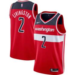 Red Shaun Livingston Twill Basketball Jersey -Wizards #2 Livingston Twill Jerseys, FREE SHIPPING