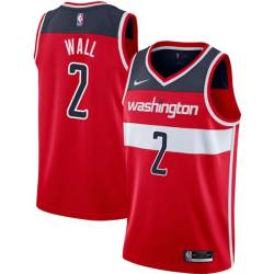 Red John Wall Twill Basketball Jersey -Wizards #2 Wall Twill Jerseys, FREE SHIPPING