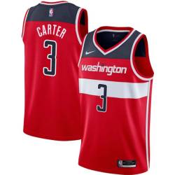 Red Fred Carter Twill Basketball Jersey -Wizards #3 Carter Twill Jerseys, FREE SHIPPING