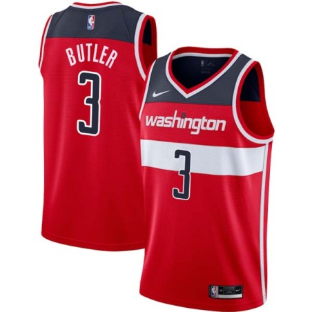 Red Caron Butler Twill Basketball Jersey -Wizards #3 Butler Twill Jerseys, FREE SHIPPING