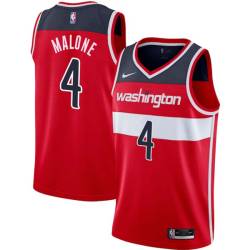 Red Moses Malone Twill Basketball Jersey -Wizards #4 Malone Twill Jerseys, FREE SHIPPING