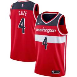 Red Andrew Gaze Twill Basketball Jersey -Wizards #4 Gaze Twill Jerseys, FREE SHIPPING