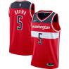 Red Kwame Brown Twill Basketball Jersey -Wizards #5 Brown Twill Jerseys, FREE SHIPPING