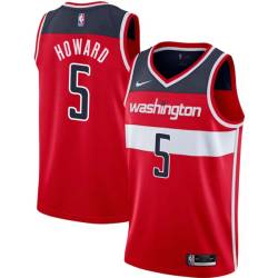 Red Josh Howard Twill Basketball Jersey -Wizards #5 Howard Twill Jerseys, FREE SHIPPING