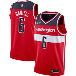 Red Antonio Daniels Twill Basketball Jersey -Wizards #6 Daniels Twill Jerseys, FREE SHIPPING