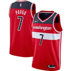 Red Jannero Pargo Twill Basketball Jersey -Wizards #7 Pargo Twill Jerseys, FREE SHIPPING