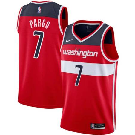 Red Jannero Pargo Twill Basketball Jersey -Wizards #7 Pargo Twill Jerseys, FREE SHIPPING