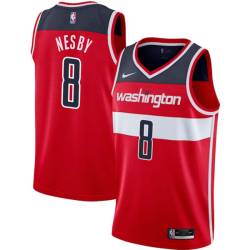 Red Tyrone Nesby Twill Basketball Jersey -Wizards #8 Nesby Twill Jerseys, FREE SHIPPING