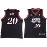 Black Throwback Leon Wood Twill Basketball Jersey -76ers #20 Wood Twill Jerseys, FREE SHIPPING