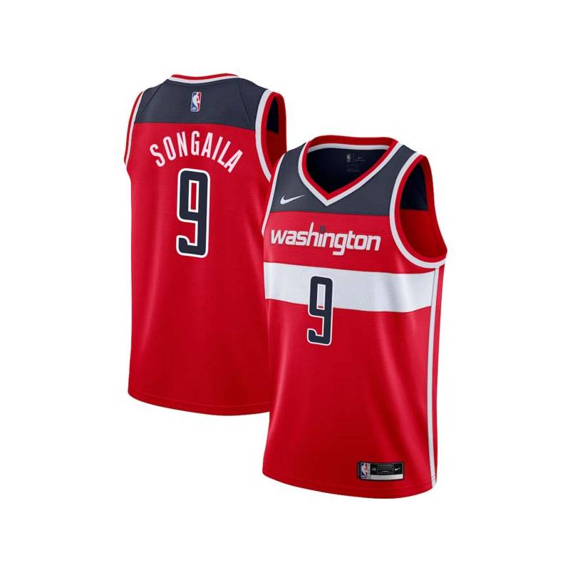 Red Darius Songaila Twill Basketball Jersey -Wizards #9 Songaila Twill Jerseys, FREE SHIPPING