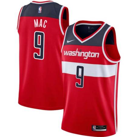 Red Sheldon McClellan Twill Basketball Jersey -Wizards #9 McClellan Twill Jerseys, FREE SHIPPING