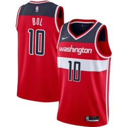 Red Manute Bol Twill Basketball Jersey -Wizards #10 Bol Twill Jerseys, FREE SHIPPING