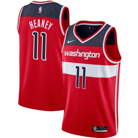 Red Brian Heaney Twill Basketball Jersey -Wizards #11 Heaney Twill Jerseys, FREE SHIPPING