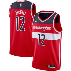 Red Bill McGill Twill Basketball Jersey -Wizards #12 McGill Twill Jerseys, FREE SHIPPING