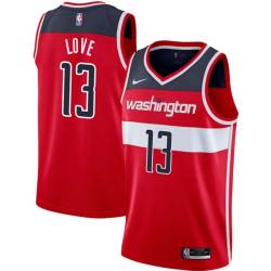 Red Stan Love Twill Basketball Jersey -Wizards #13 Love Twill Jerseys, FREE SHIPPING