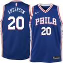 Ron Anderson Twill Basketball Jersey -76ers #20 Anderson Twill Jerseys, FREE SHIPPING
