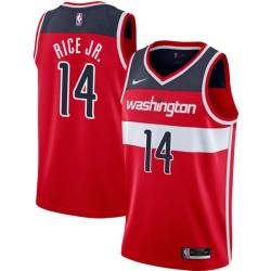 Red Glen Rice Jr. Twill Basketball Jersey -Wizards #14 Rice Twill Jerseys, FREE SHIPPING