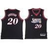 Black Throwback Ron Anderson Twill Basketball Jersey -76ers #20 Anderson Twill Jerseys, FREE SHIPPING