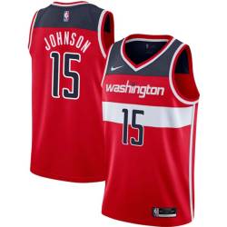 Red Charles Johnson Twill Basketball Jersey -Wizards #15 Johnson Twill Jerseys, FREE SHIPPING