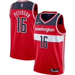 Red Mel Peterson Twill Basketball Jersey -Wizards #16 Peterson Twill Jerseys, FREE SHIPPING