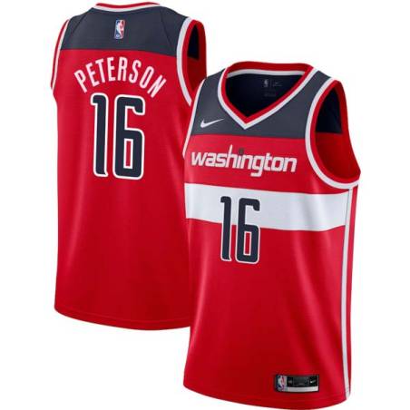 Red Mel Peterson Twill Basketball Jersey -Wizards #16 Peterson Twill Jerseys, FREE SHIPPING