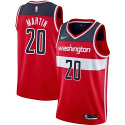 Red Cartier Martin Twill Basketball Jersey -Wizards #20 Martin Twill Jerseys, FREE SHIPPING