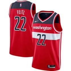 Red Dave Feitl Twill Basketball Jersey -Wizards #22 Feitl Twill Jerseys, FREE SHIPPING