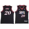 Black Throwback Michael Curry Twill Basketball Jersey -76ers #20 Curry Twill Jerseys, FREE SHIPPING