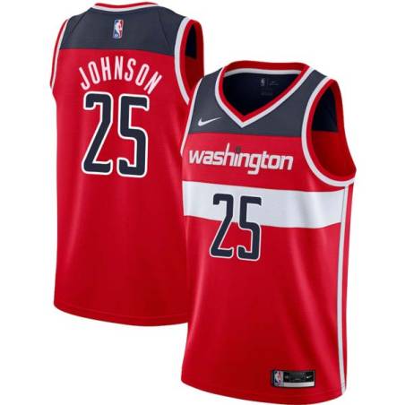 Red Gus Johnson Twill Basketball Jersey -Wizards #25 Johnson Twill Jerseys, FREE SHIPPING