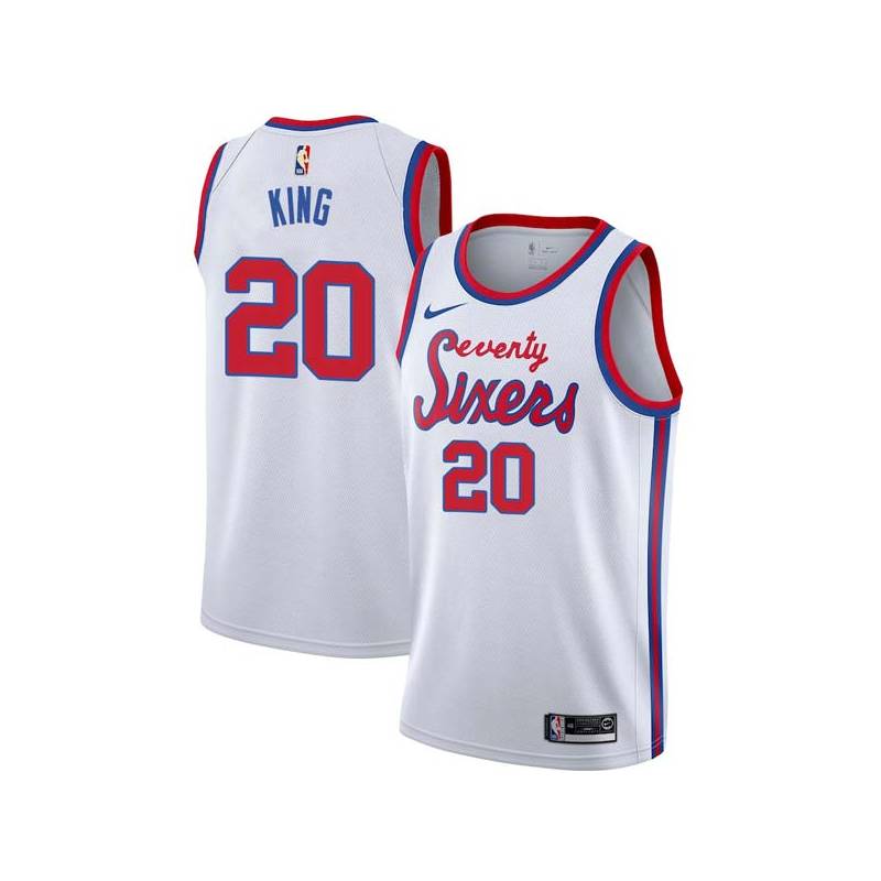 White Classic Frankie King Twill Basketball Jersey -76ers #20 King Twill Jerseys, FREE SHIPPING