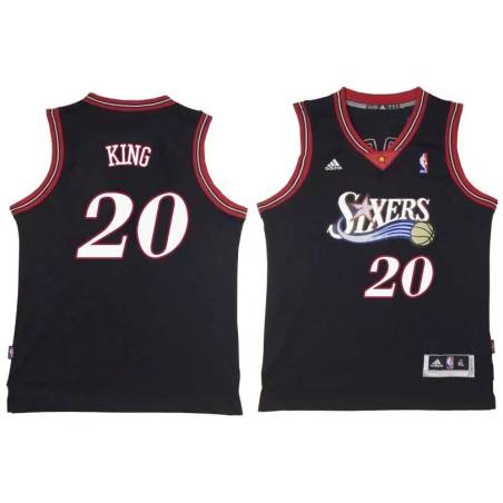 Black Throwback Frankie King Twill Basketball Jersey -76ers #20 King Twill Jerseys, FREE SHIPPING