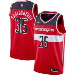 Red Woody Sauldsberry Twill Basketball Jersey -Wizards #35 Sauldsberry Twill Jerseys, FREE SHIPPING