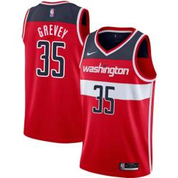 Red Kevin Grevey Twill Basketball Jersey -Wizards #35 Grevey Twill Jerseys, FREE SHIPPING