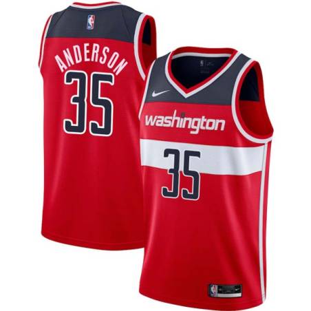 Red Ron Anderson Twill Basketball Jersey -Wizards #35 Anderson Twill Jerseys, FREE SHIPPING