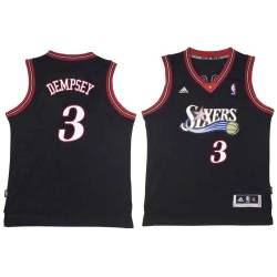 Black Throwback George Dempsey Twill Basketball Jersey -76ers #3 Dempsey Twill Jerseys, FREE SHIPPING