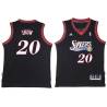 Black Throwback Eric Snow Twill Basketball Jersey -76ers #20 Snow Twill Jerseys, FREE SHIPPING