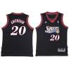 Black Throwback Lou Amundson Twill Basketball Jersey -76ers #20 Amundson Twill Jerseys, FREE SHIPPING