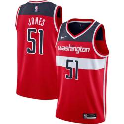 Red Charles Jones Twill Basketball Jersey -Wizards #51 Jones Twill Jerseys, FREE SHIPPING