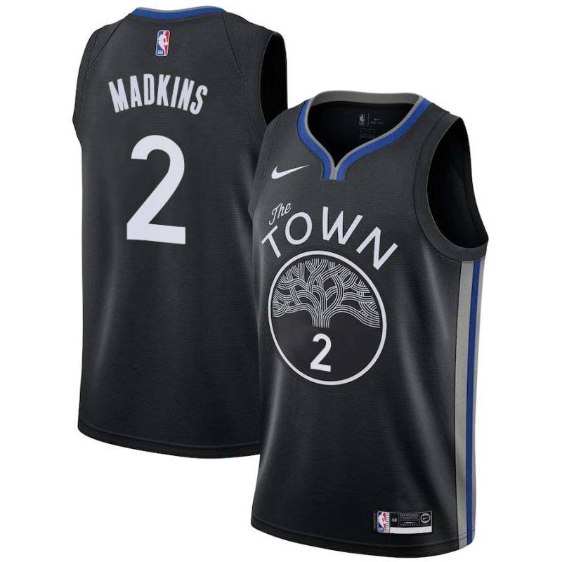 Black Gerald Madkins Twill Basketball Jersey -Warriors #2 Madkins Twill Jerseys, FREE SHIPPING