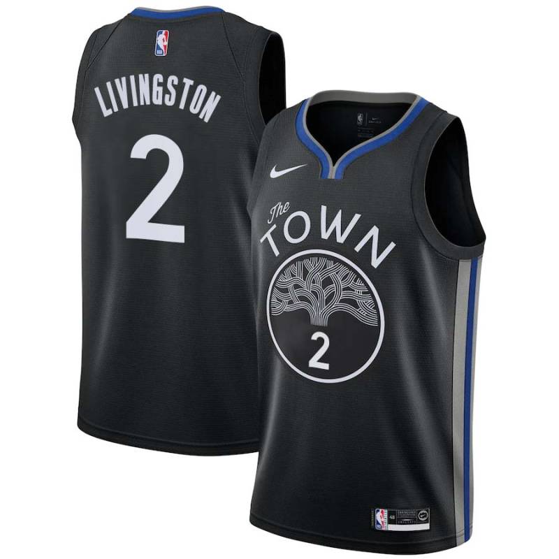 Black Randy Livingston Twill Basketball Jersey -Warriors #2 Livingston Twill Jerseys, FREE SHIPPING