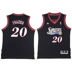 Black Throwback Tim Frazier Twill Basketball Jersey -76ers #20 Frazier Twill Jerseys, FREE SHIPPING