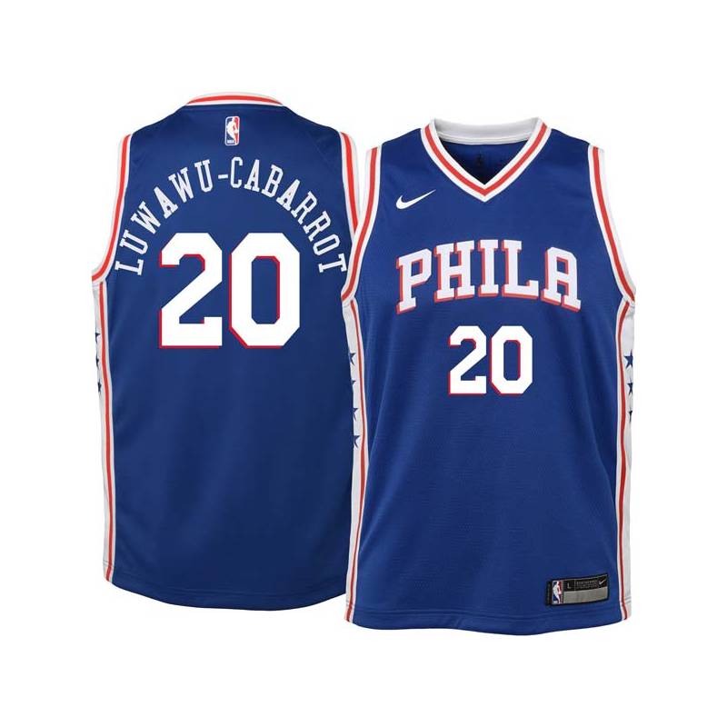 Blue Timothe Luwawu-Cabarrot Twill Basketball Jersey -76ers #20 Luwawu-Cabarrot Twill Jerseys, FREE SHIPPING