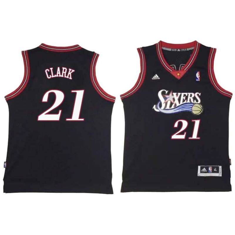 Black Throwback Archie Clark Twill Basketball Jersey -76ers #21 Clark Twill Jerseys, FREE SHIPPING