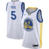 White Dave Feitl Twill Basketball Jersey -Warriors #5 Feitl Twill Jerseys, FREE SHIPPING
