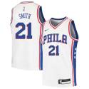 Derek Smith Twill Basketball Jersey -76ers #21 Smith Twill Jerseys, FREE SHIPPING